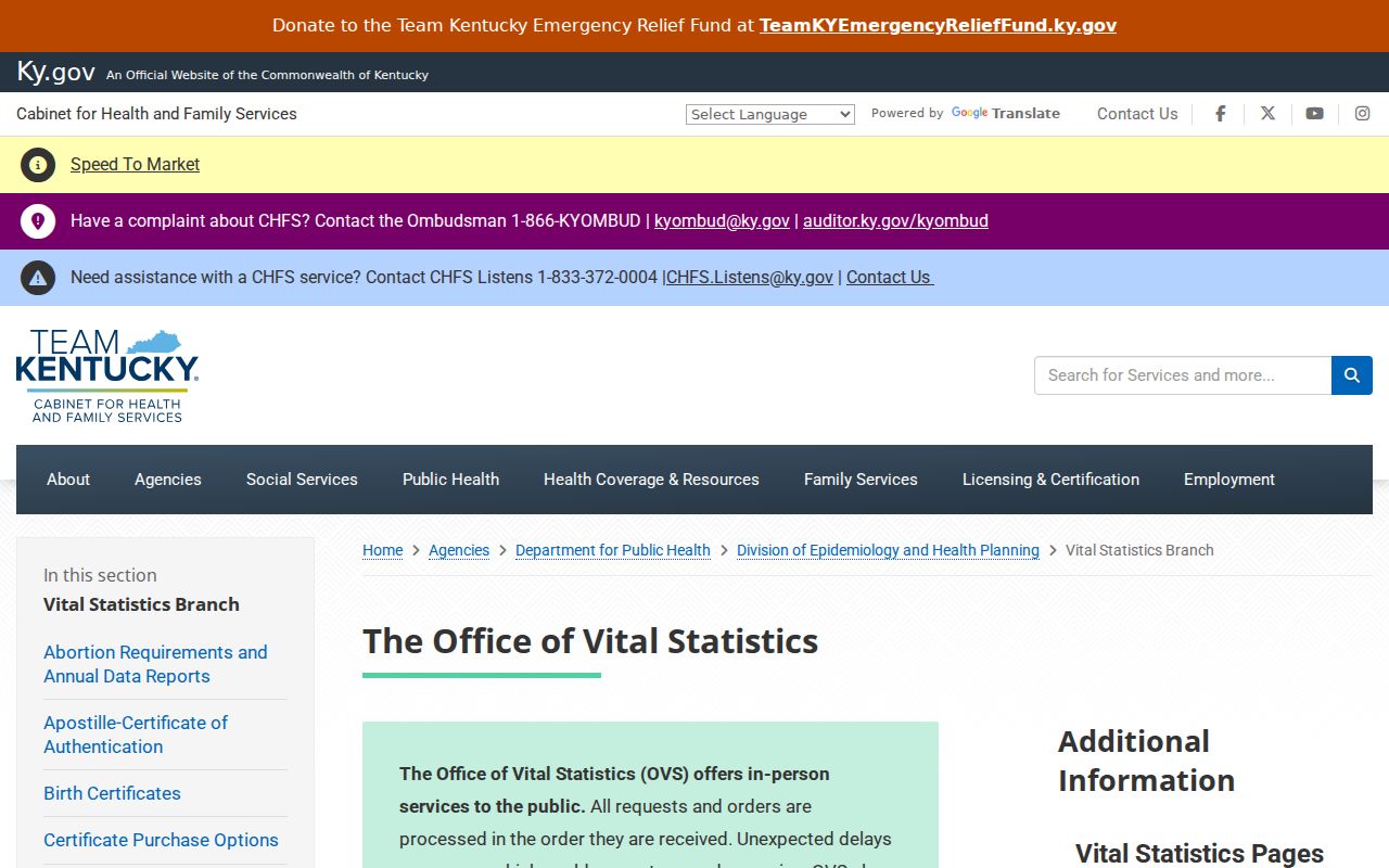 Jeffersontown residents directory Kentucky vital records office
