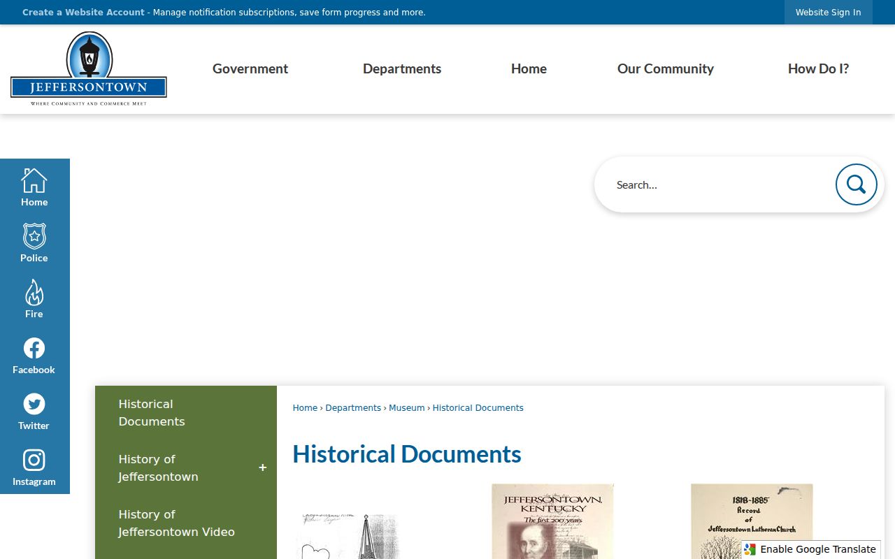 Jeffersontown neighbors historical document collection