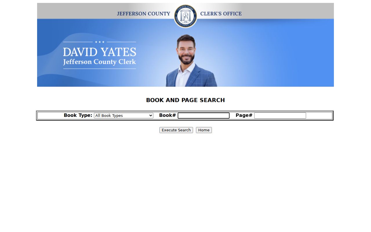 Jefferson County deed book and page search form
