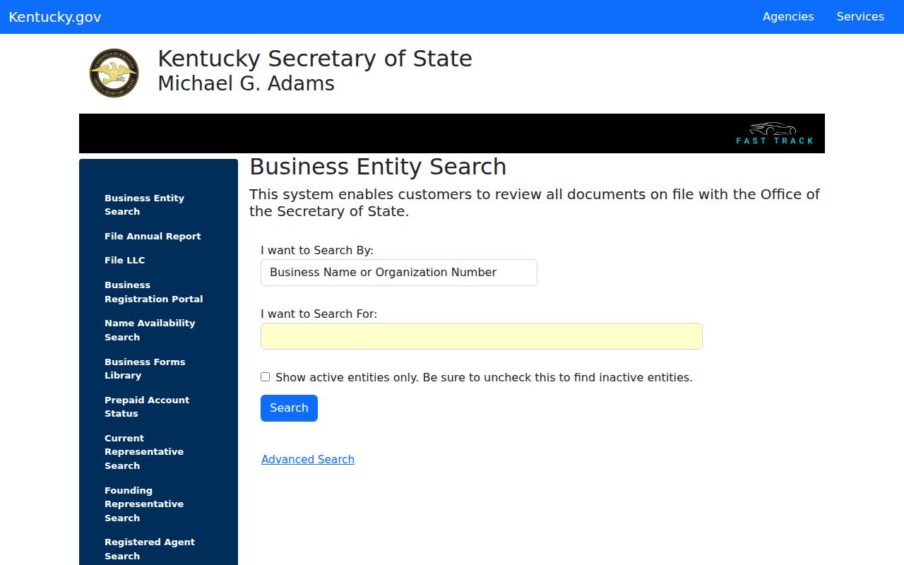 Jeffersontown resident lookup business entity search